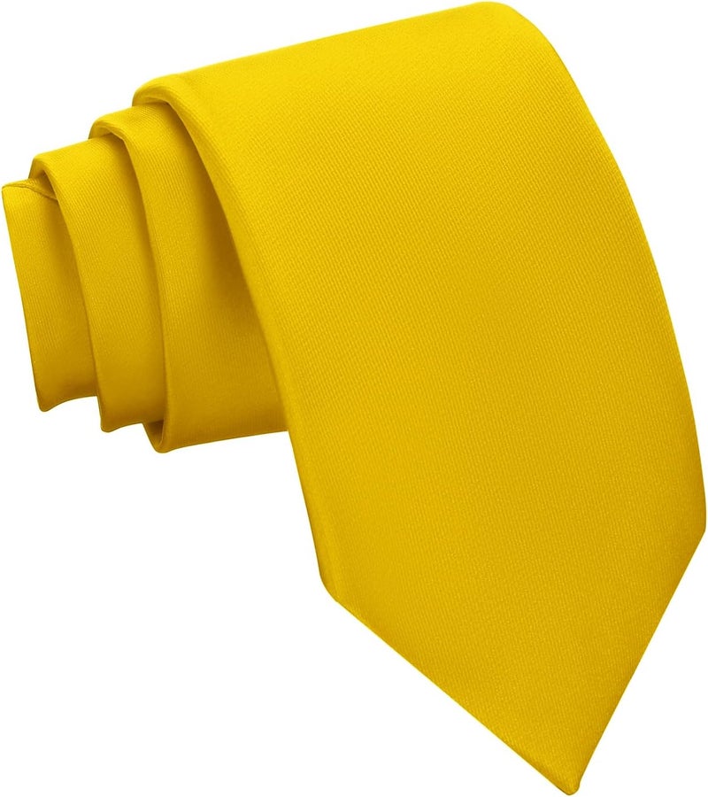 Murong Men's Ties Solid Color Pure Polyester Plain Fine Stripes Necktie Ties For Men - Image 1